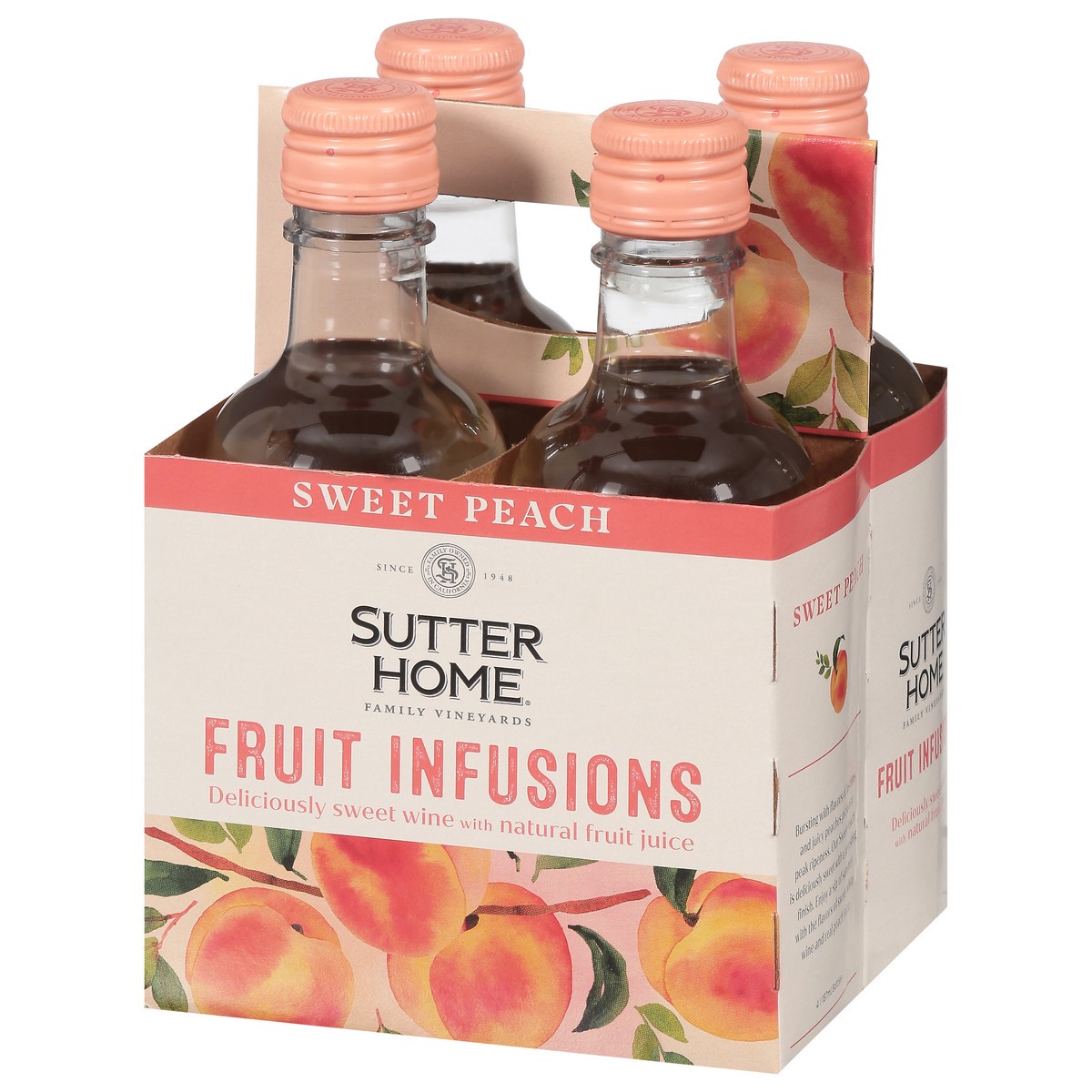 slide 4 of 9, Sutter Home Sweet Peach Fruit Infusions 4 - 187 ml Bottles, 187 ml