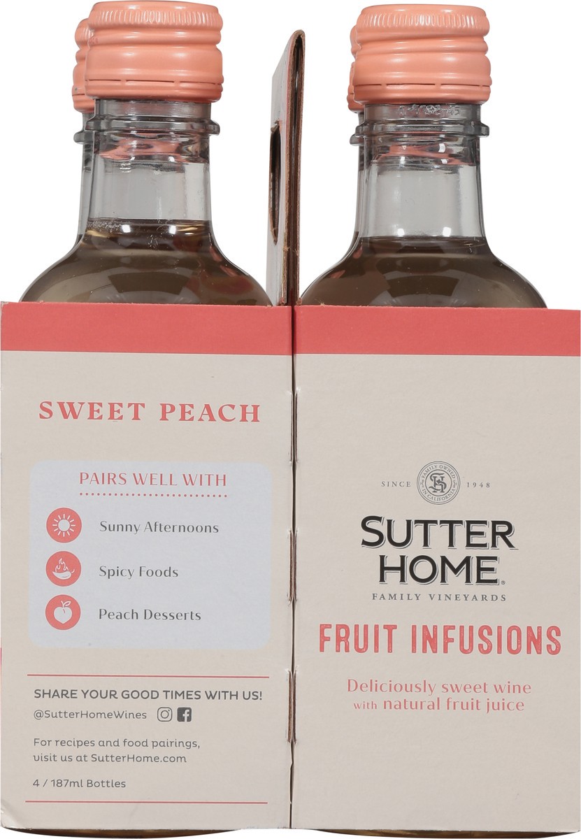 slide 6 of 9, Sutter Home Sweet Peach Fruit Infusions 4 - 187 ml Bottles, 187 ml