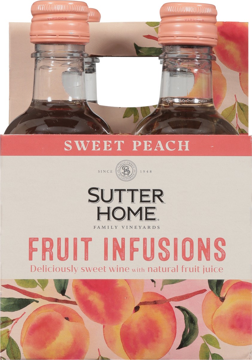 slide 8 of 9, Sutter Home Sweet Peach Fruit Infusions 4 - 187 ml Bottles, 187 ml