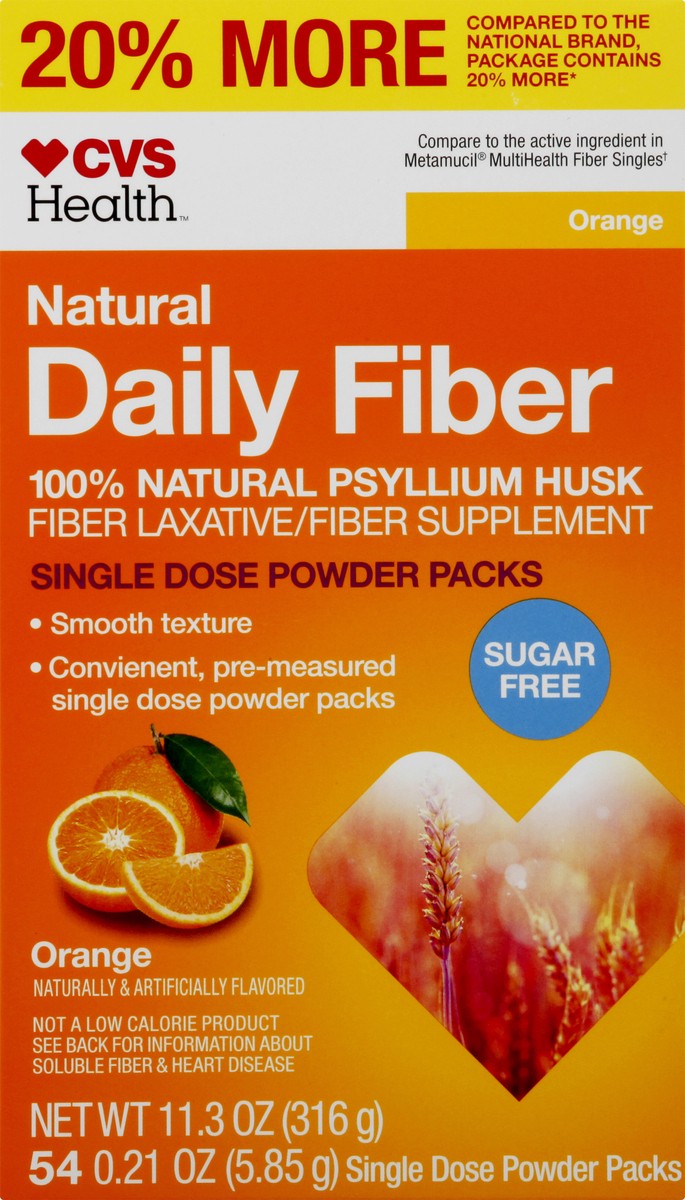 slide 4 of 12, CVS Health Sugar-Free Daily Fiber Single Dose Packs, 54 Ct, 45 ct; 0.21 oz; 5.85 gram