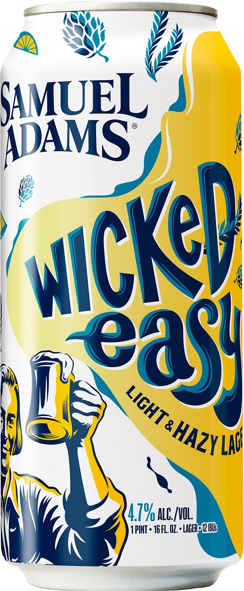 slide 2 of 8, Samuel Adams Wicked Easy Beer, Light & Hazy Lager (16 fl. oz. Can), 1 ct