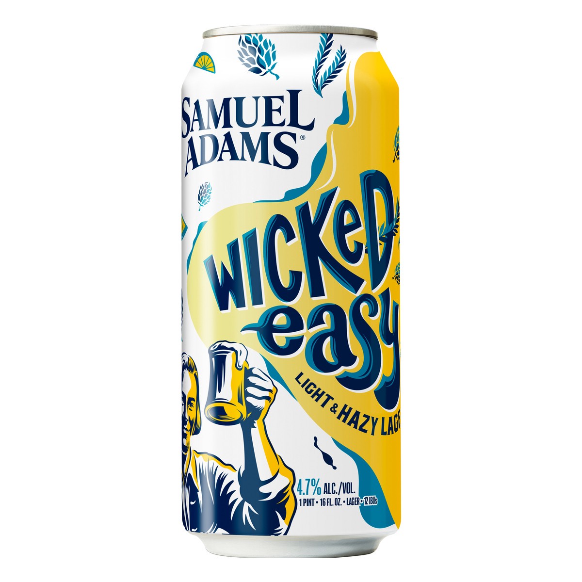 slide 5 of 8, Samuel Adams Wicked Easy Beer, Light & Hazy Lager (16 fl. oz. Can), 1 ct