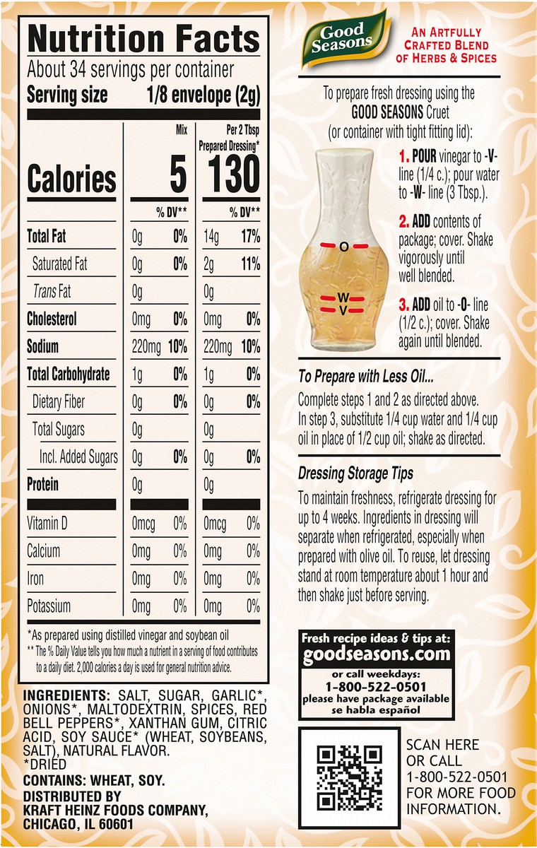 slide 3 of 9, Good Seasons Zesty Italian Dressing & Recipe Seasoning Mix, 4 ct Packets, 4 ct