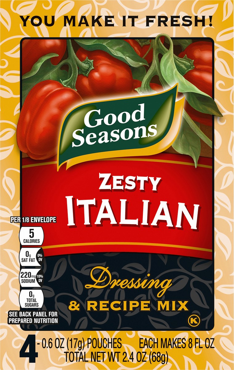 slide 9 of 9, Good Seasons Zesty Italian Dressing & Recipe Seasoning Mix, 4 ct Packets, 4 ct