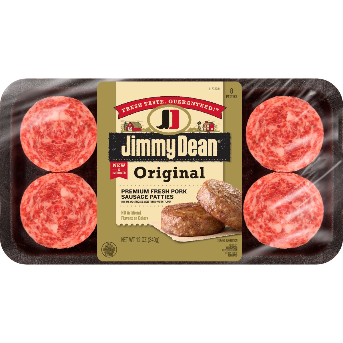 slide 1 of 8, Jimmy Dean Premium All-Natural* Pork Breakfast Sausage Patties, 8 Count, 12 oz