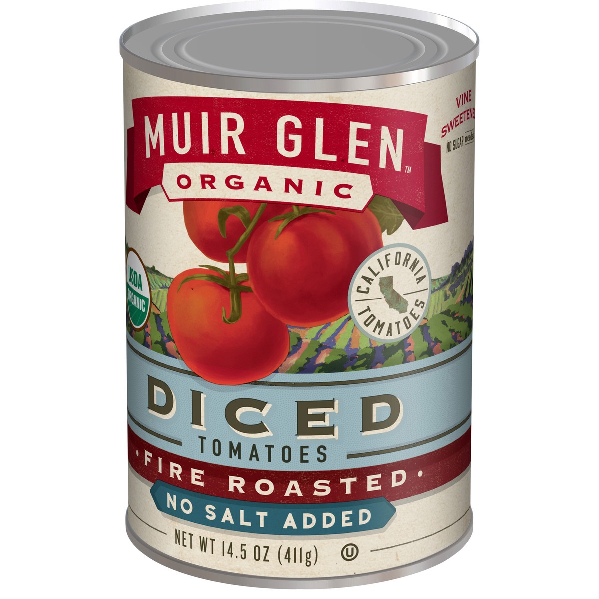 slide 9 of 9, Muir Glen Diced Fire Roasted Canned Tomatoes, No Salt Added, 14.5 oz., 14.5 oz