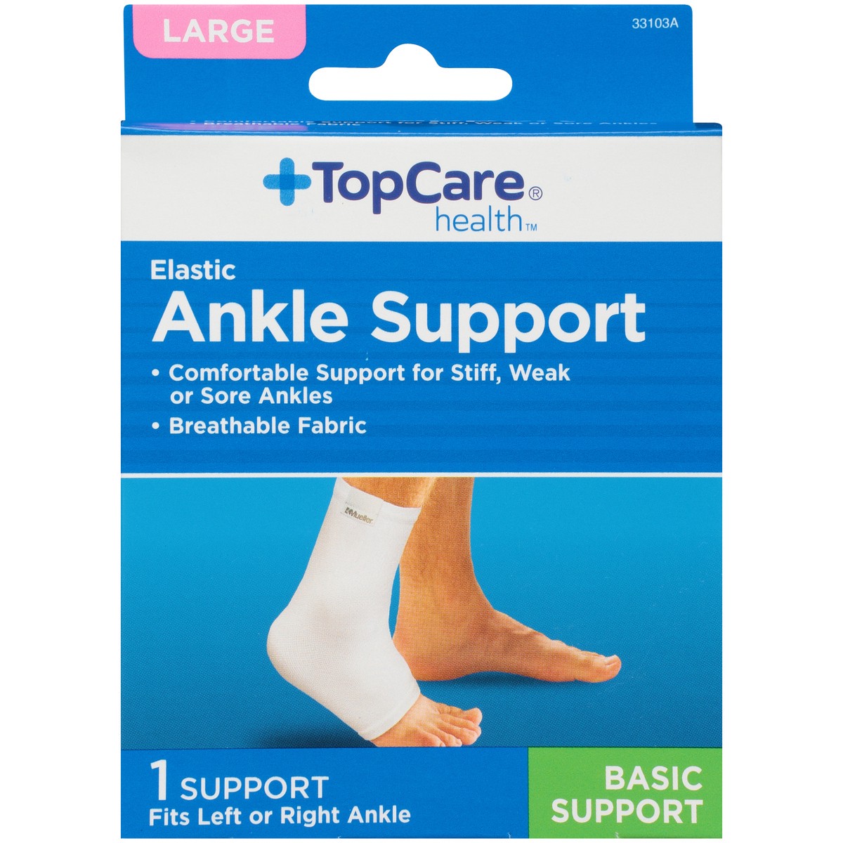 slide 7 of 8, TopCare Top Care Elastic Ankle Support Large, 1 ct