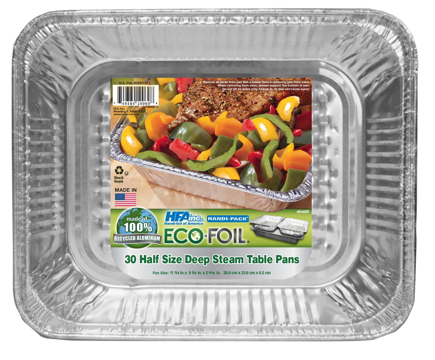 slide 1 of 1, Ecofoil Eco Foil Half Size Deep Steam Table Pans, 30 ct