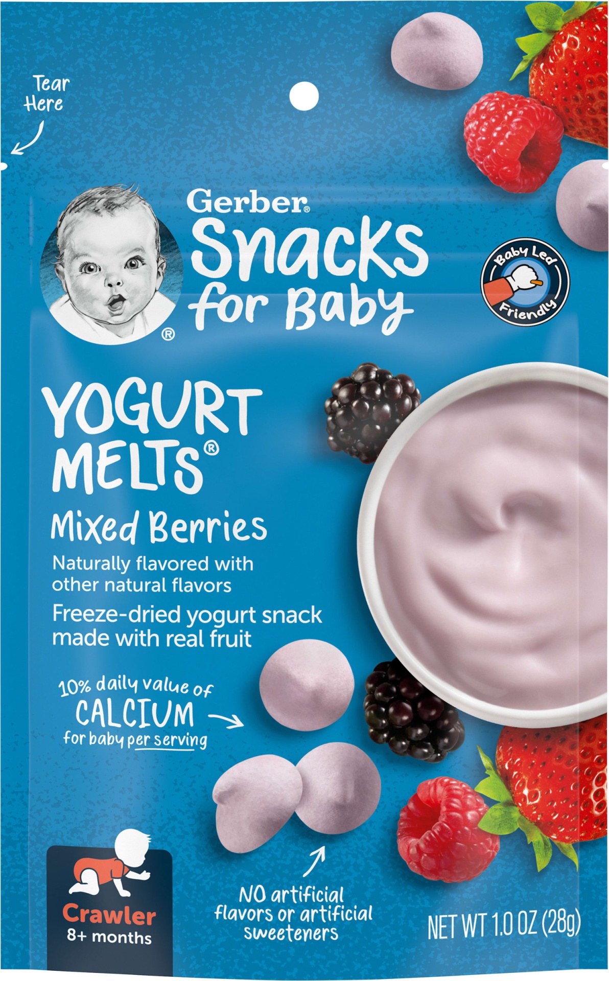 slide 1 of 1, Gerber Graduates Yogurt Melts Freeze-Dried Yogurt & Fruit Snacks Mixed Berries, 1 oz