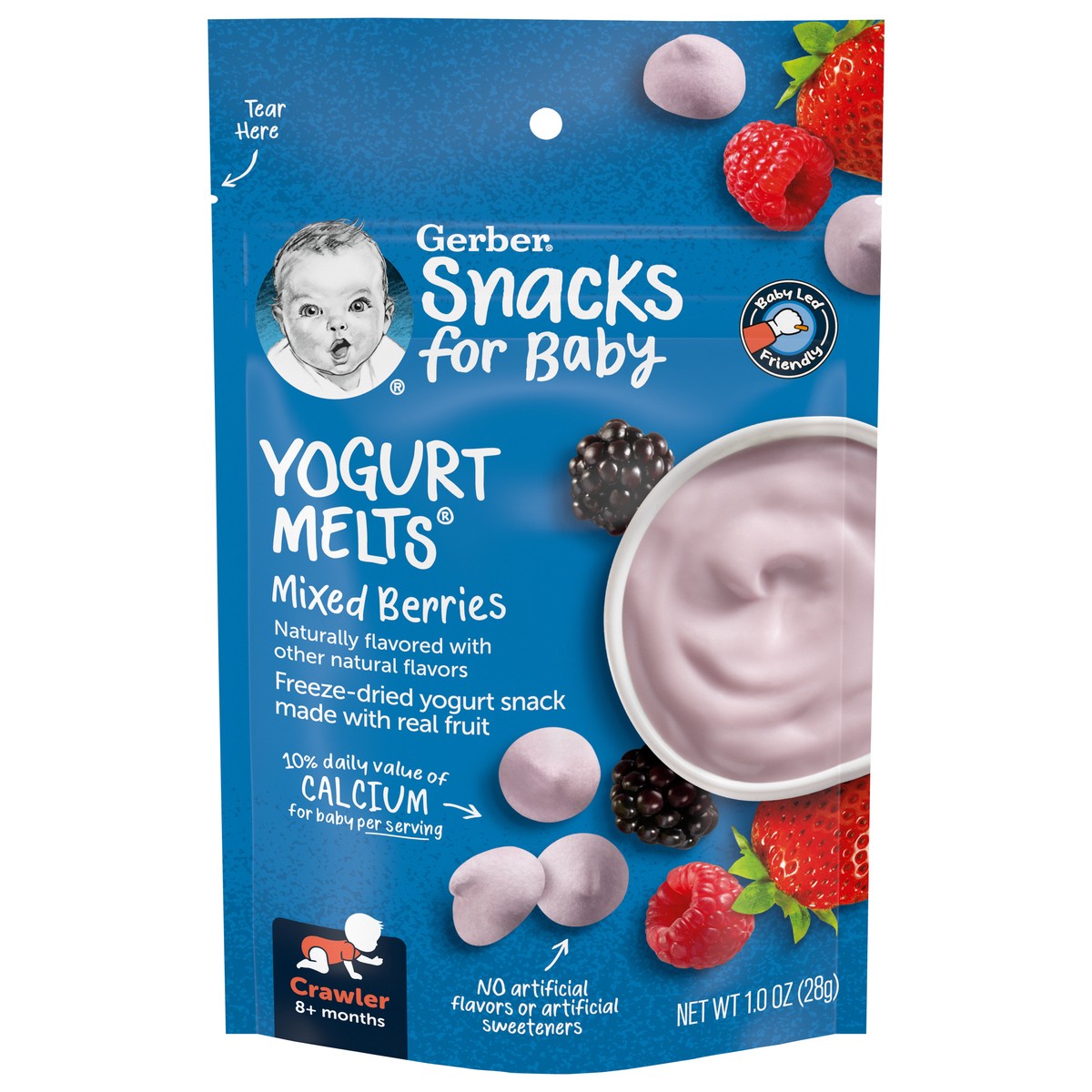 slide 1 of 9, Gerber Yogurt Melts® mixed berries, 1 oz