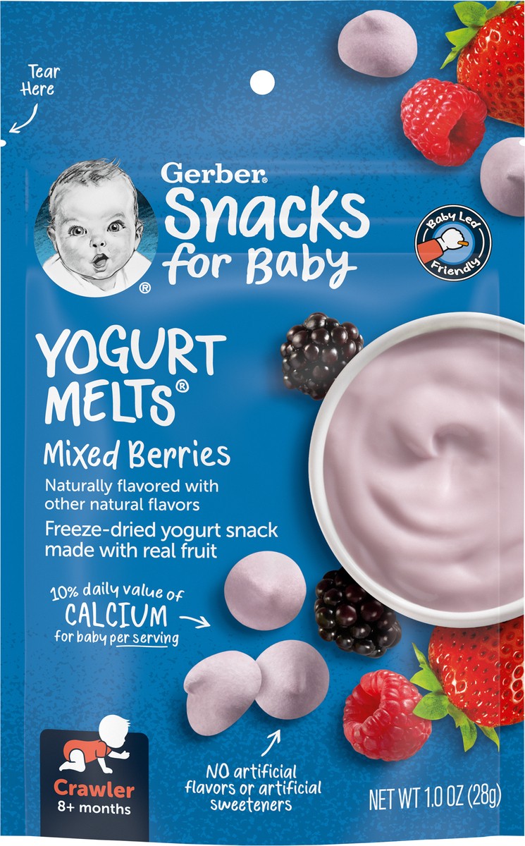 slide 7 of 9, Gerber Yogurt Melts® mixed berries, 1 oz