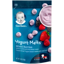 Gerber Graduates Yogurt Melts Freeze-Dried Yogurt & Fruit Snacks Mixed Berries