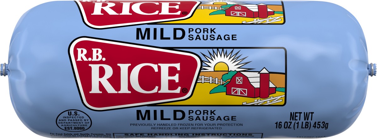 slide 4 of 8, RB RICE R.B. Rice Mild Pork Sausage Roll, 16 oz., 453.59 g