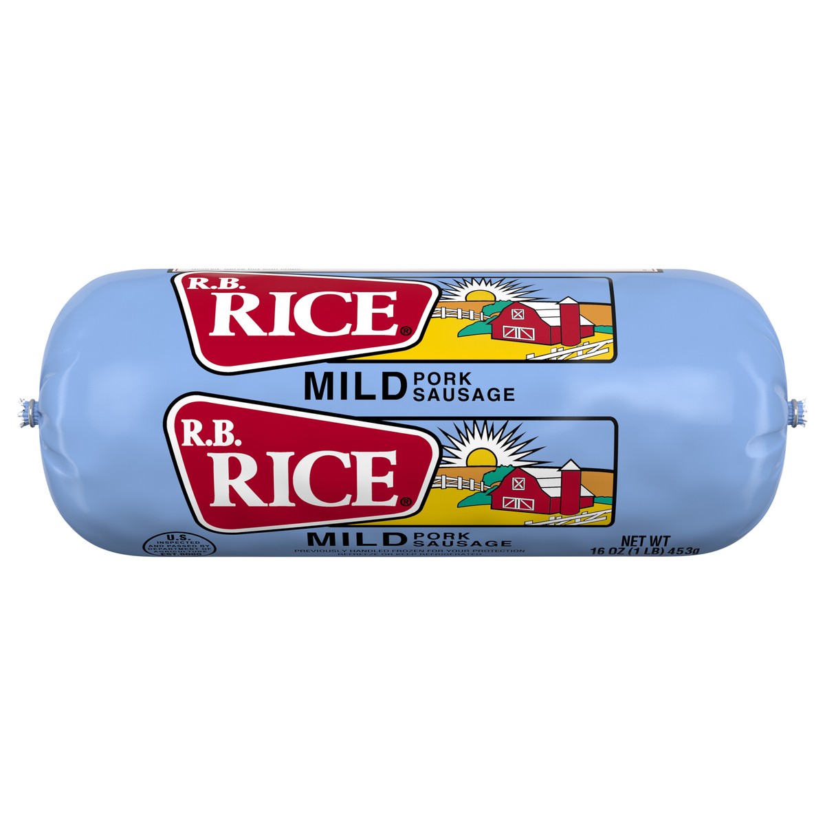 slide 1 of 8, RB RICE R.B. Rice Mild Pork Sausage Roll, 16 oz., 453.59 g