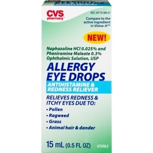 slide 1 of 1, CVS Pharmacy Cvs Health Allergy Eye Drops, Antihistamine & Redness Reliever, 0.5 oz