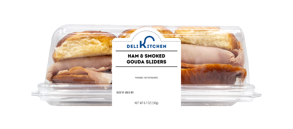 slide 1 of 1, Deli Kitchen Ham & Smoked Gouda Sliders, 6.7 oz