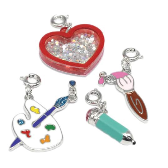 slide 1 of 5, Visual Arts Charms By Creatology, 4ct., 4 ct