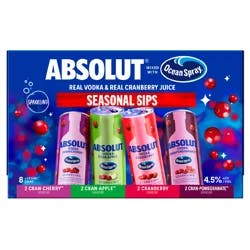 Absolut Ocean Spray Seasonal Sips 8 Pack Cans