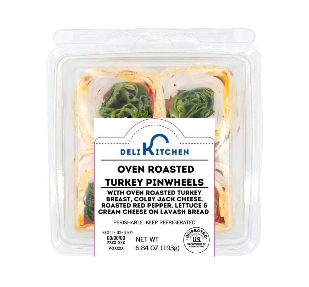 slide 1 of 1, Deli Kitchen Oven Roasted Turkey Pinwheels, 4 ct / 6.84 oz