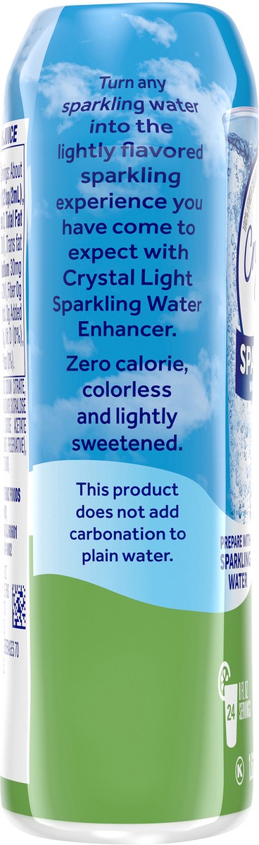 slide 4 of 9, Crystal Light Lime Naturally Flavored Sparkling Water Enhancer Drink Mix, 1.62 fl oz Bottle, 1.62 fl oz