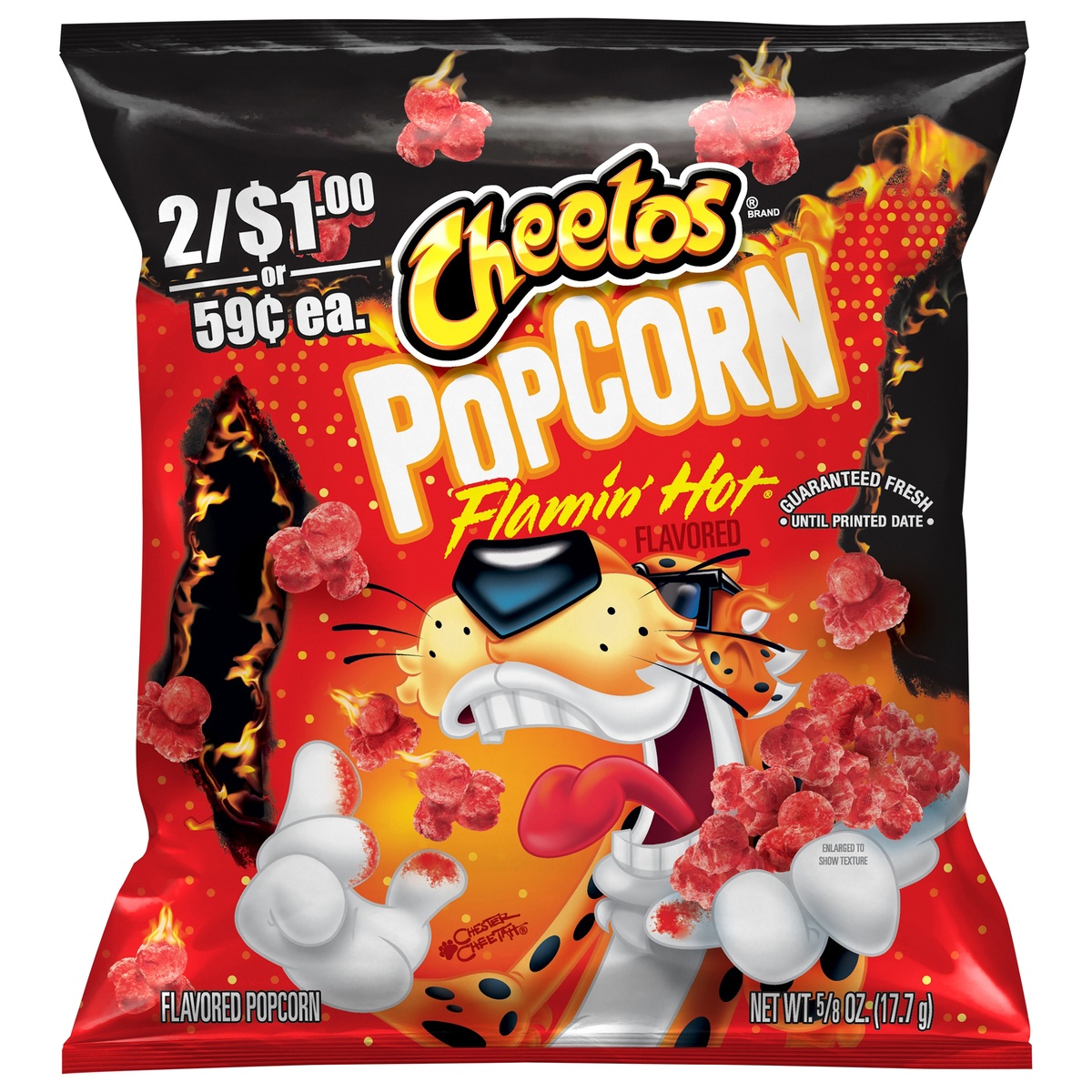 slide 1 of 1, Cheetos Flamin' Hot Popcorn, 0.625 oz