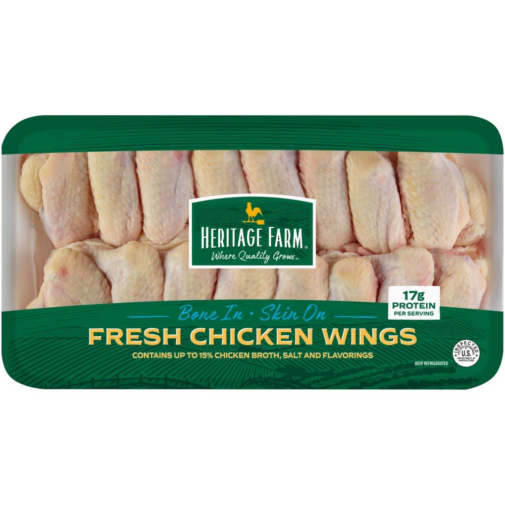 slide 1 of 2, Heritage Farms Chicken Wings, per lb