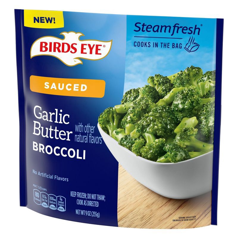 slide 2 of 3, Birds Eye Garlic Butter Broccoli, Frozen Vegetables, 9 oz., 9 oz