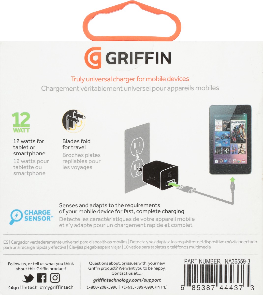 slide 4 of 9, Griffin Bros. Wall Charger for Universal 1 ea, 1 ct