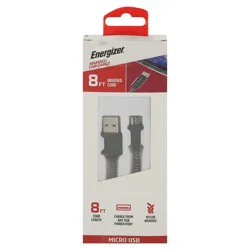 Energizer 8 FT Braided Cord Micro USB Cable 1 ea