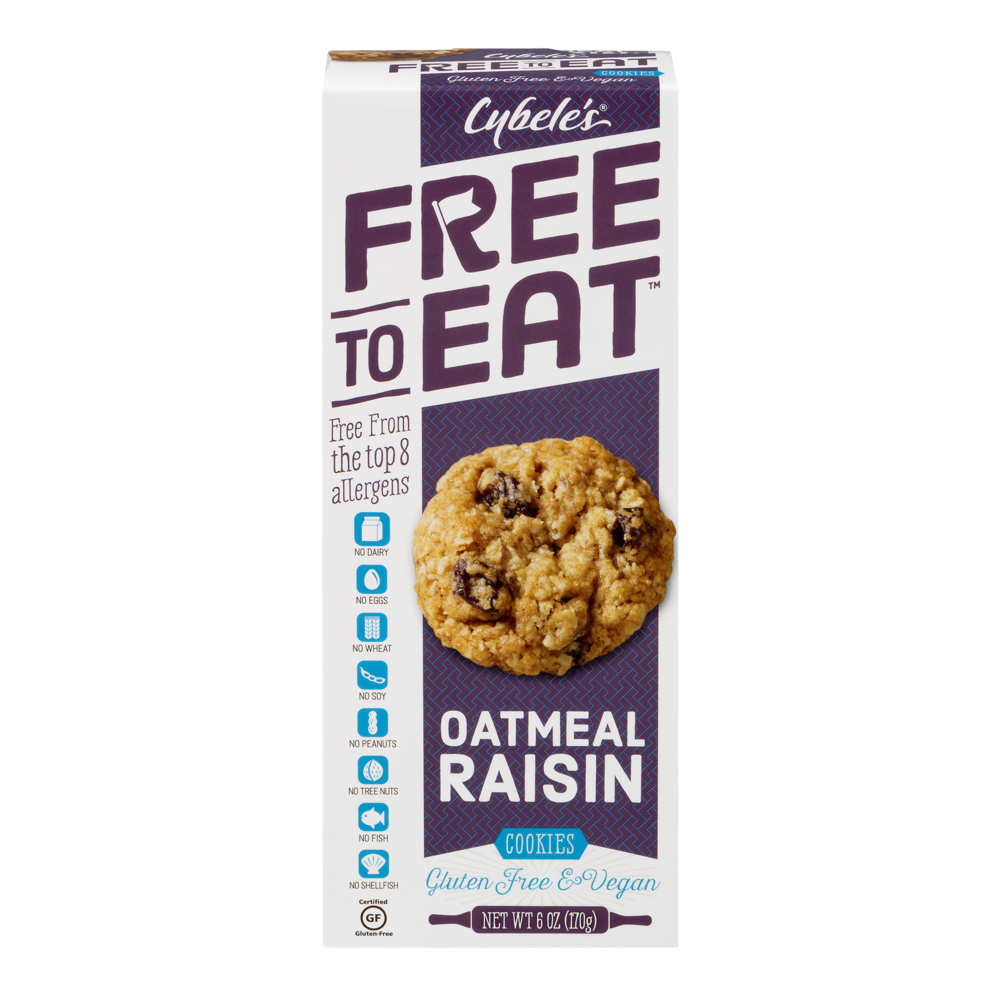 slide 1 of 1, Cybele's Free to Eat Cybeles Free To Eat Cookie Oatmeal Raisin - 6 Oz, 6 oz