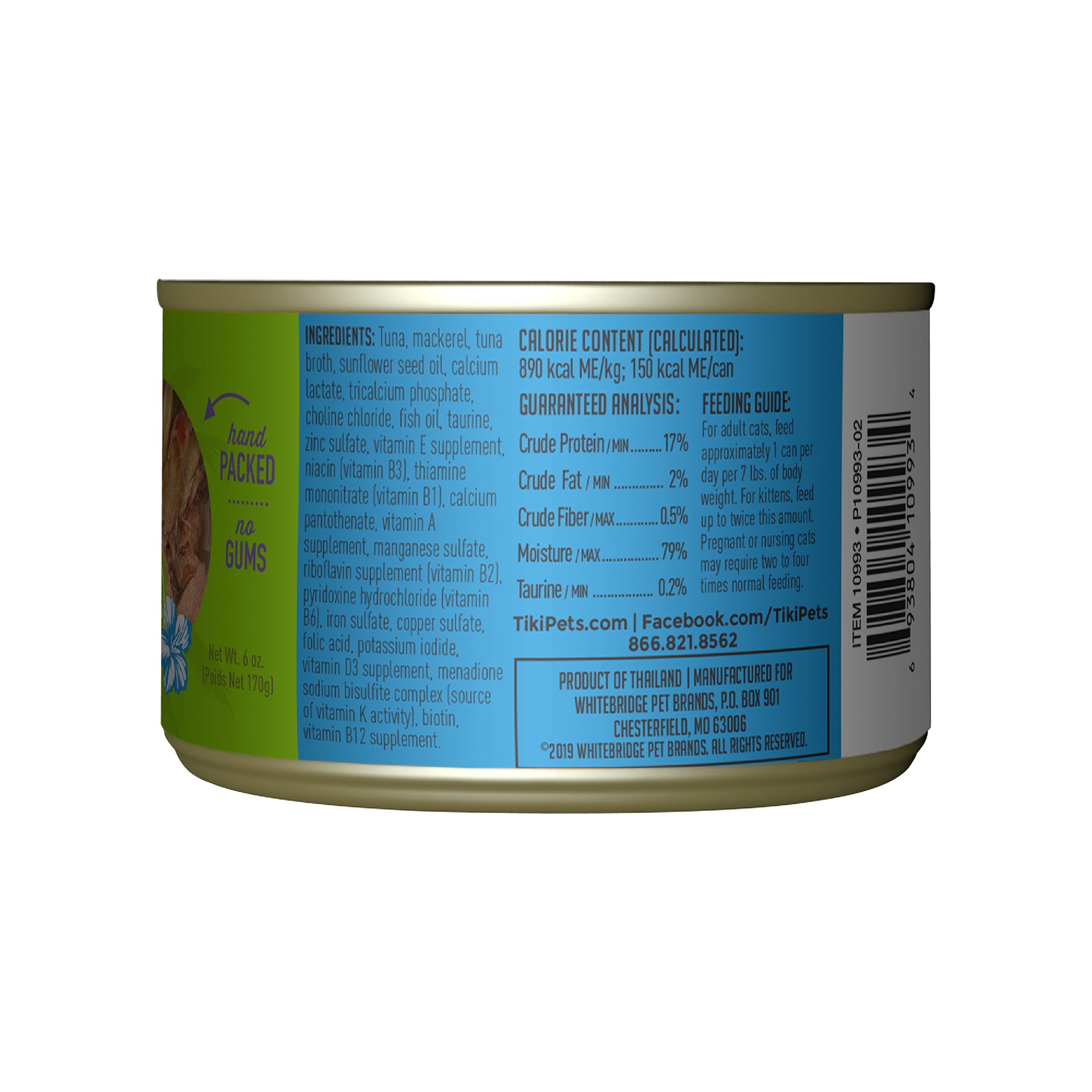 slide 3 of 8, Tiki Cat Luau Wet Cat Food, Ahi Tuna & Mackerel, 6 oz. Can, 6 oz