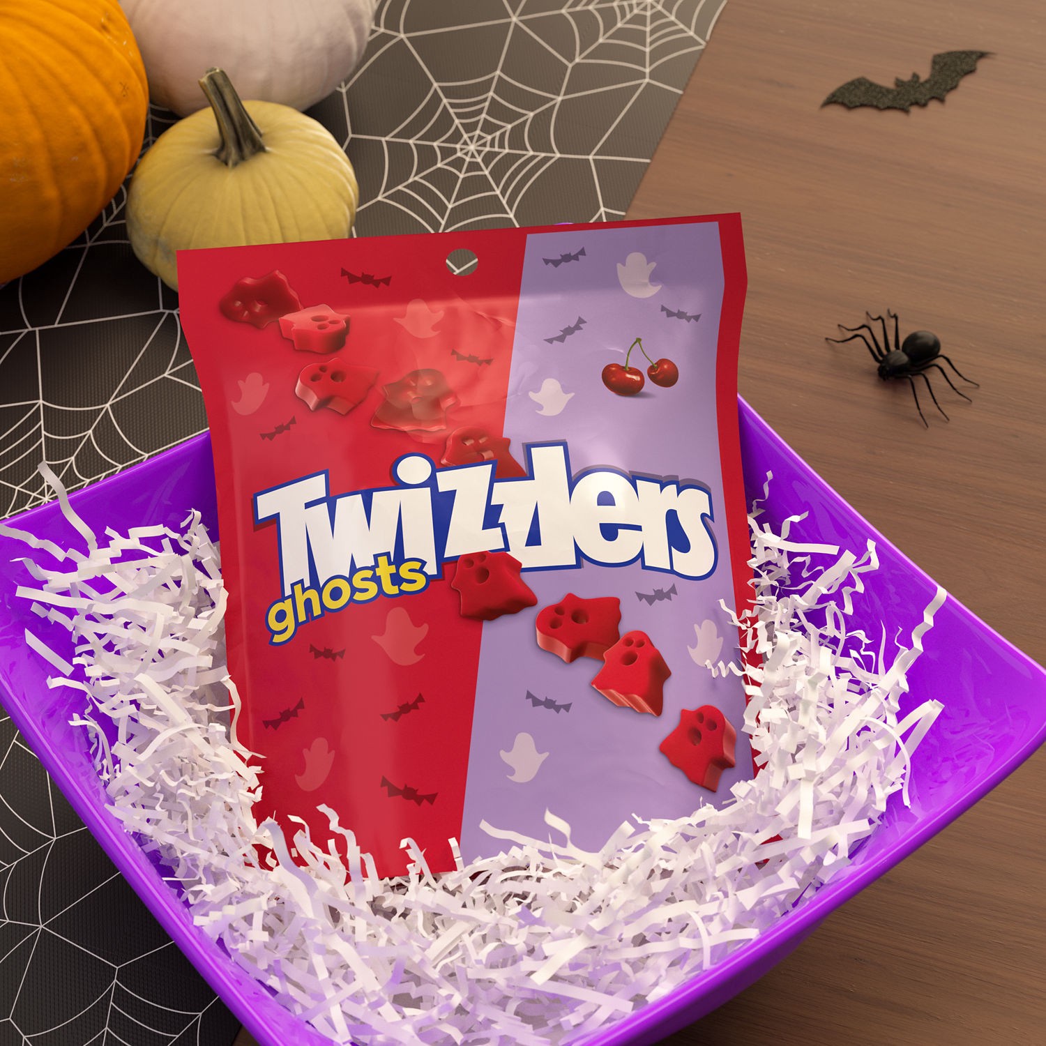 slide 7 of 8, TWIZZLERS Ghosts Cherry Flavored Chewy, Halloween Candy Bag, 7.1 oz, 7.1 oz