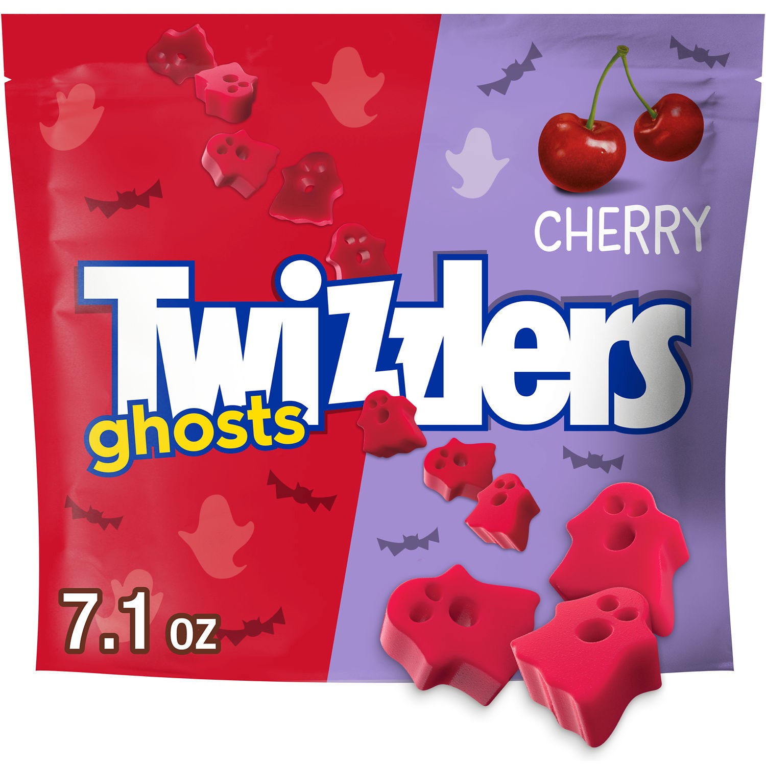 slide 5 of 8, TWIZZLERS Ghosts Cherry Flavored Chewy, Halloween Candy Bag, 7.1 oz, 7.1 oz