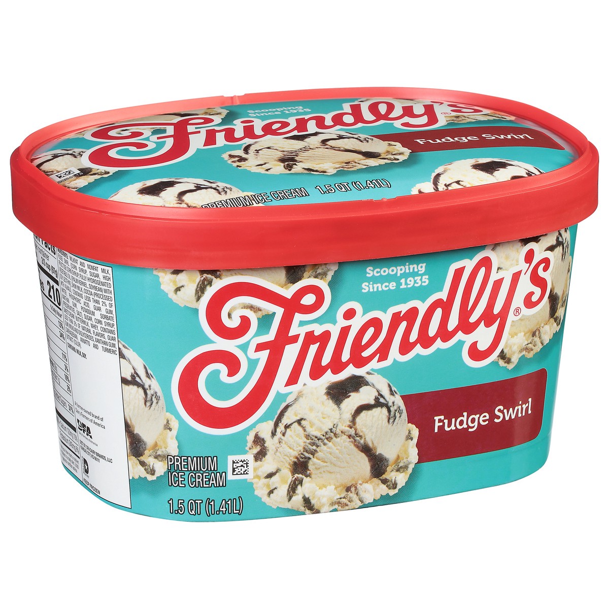 slide 2 of 9, Friendly's Premium Ice Cream / Rich & Creamy Fudge Swirl, 48 fl oz