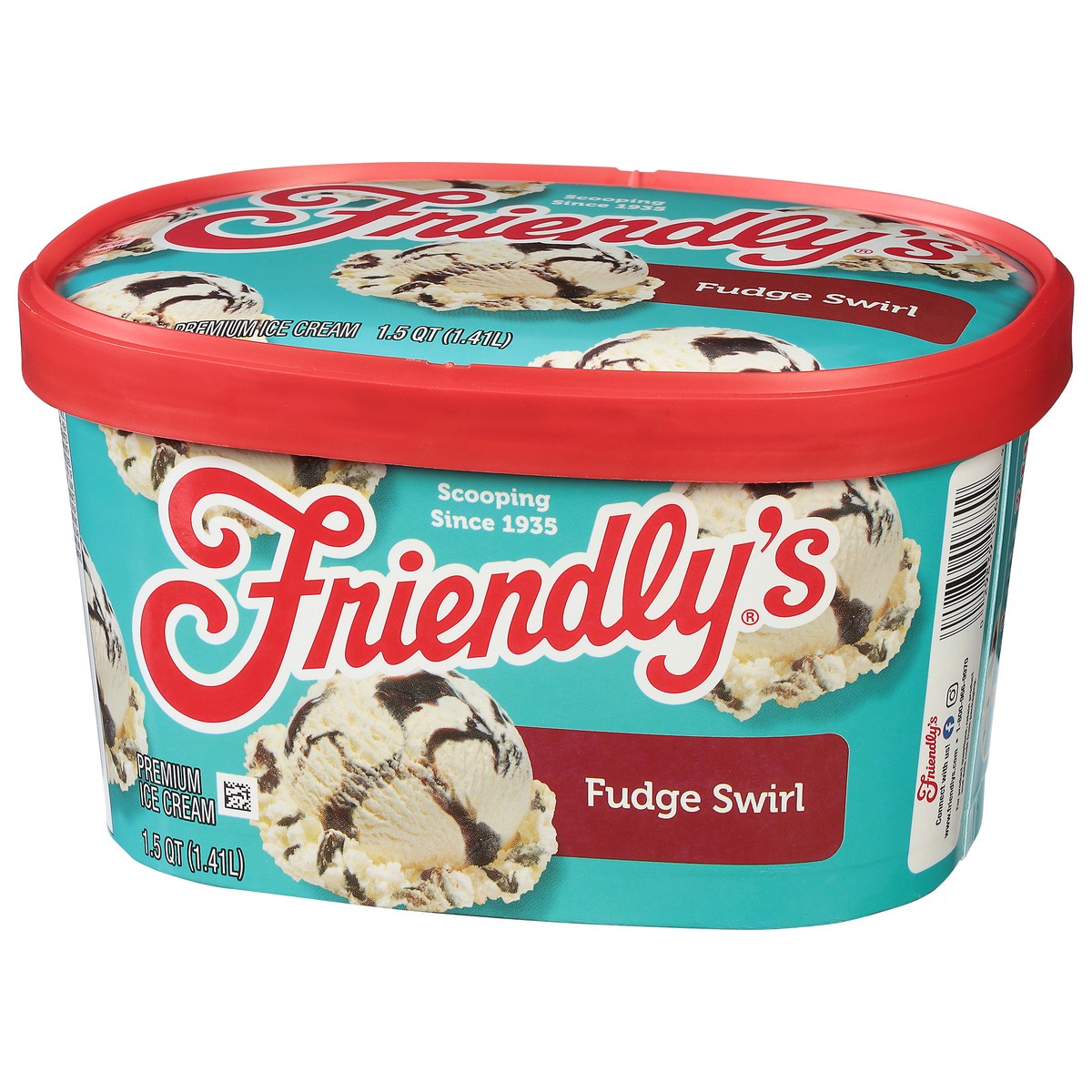 slide 3 of 9, Friendly's Premium Ice Cream / Rich & Creamy Fudge Swirl, 48 fl oz