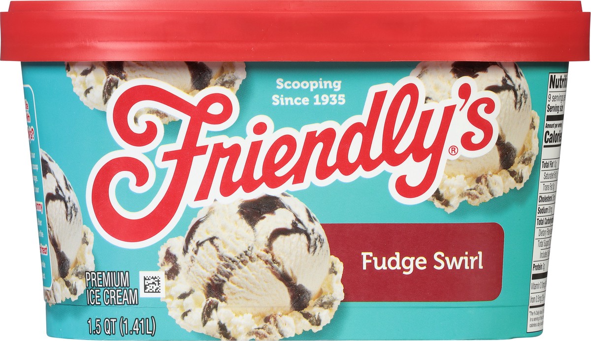 slide 5 of 9, Friendly's Premium Ice Cream / Rich & Creamy Fudge Swirl, 48 fl oz