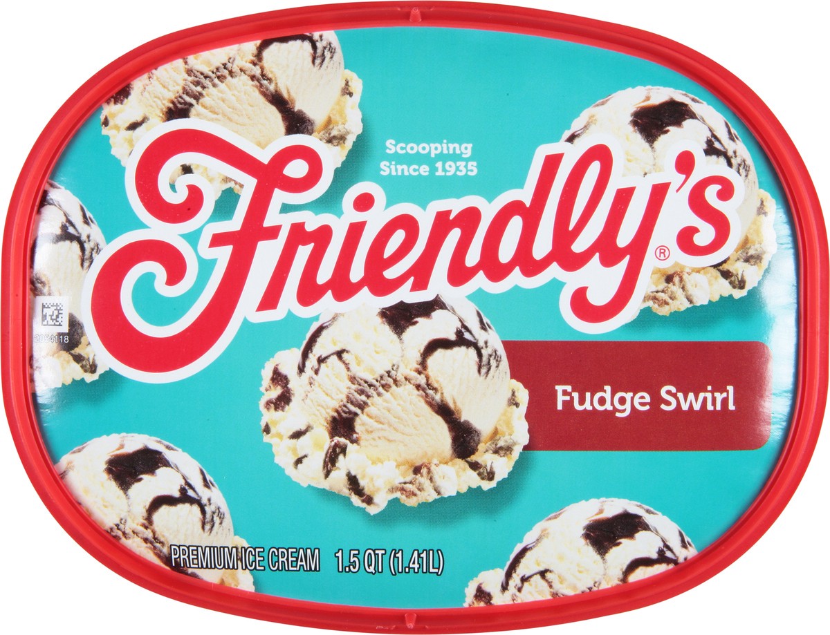 slide 9 of 9, Friendly's Premium Ice Cream / Rich & Creamy Fudge Swirl, 48 fl oz