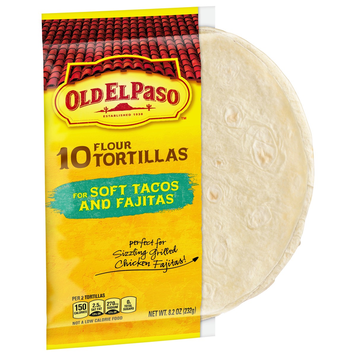 slide 6 of 9, Old El Paso Flour Tortillas, For Soft Tacos and Fajitas, 10 ct., 8.2 oz., 10 ct