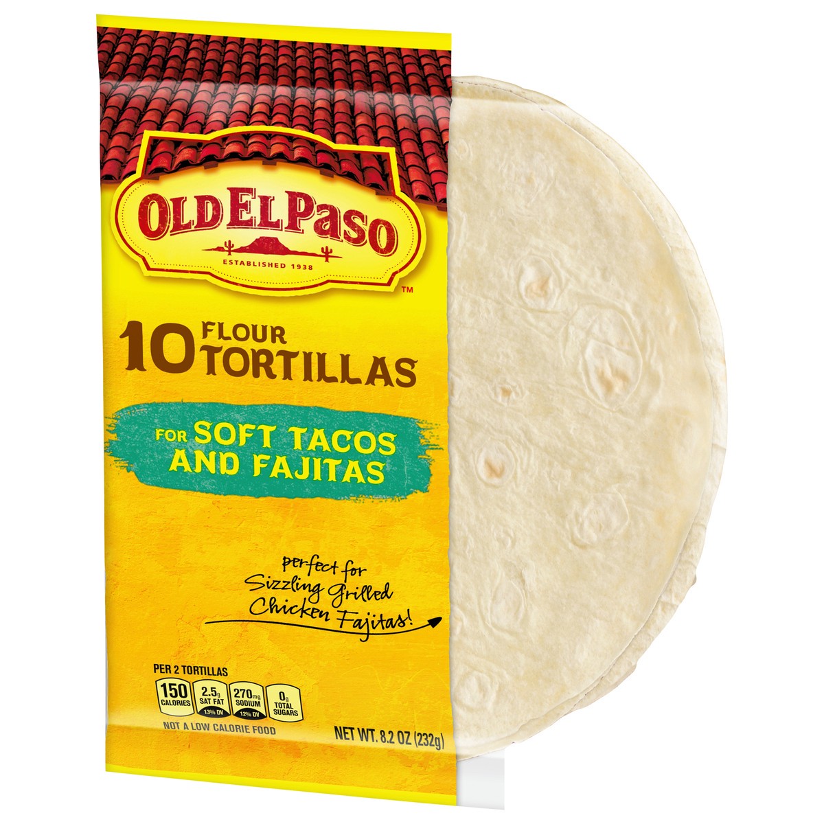 slide 3 of 9, Old El Paso Flour Tortillas, For Soft Tacos and Fajitas, 10 ct., 8.2 oz., 10 ct