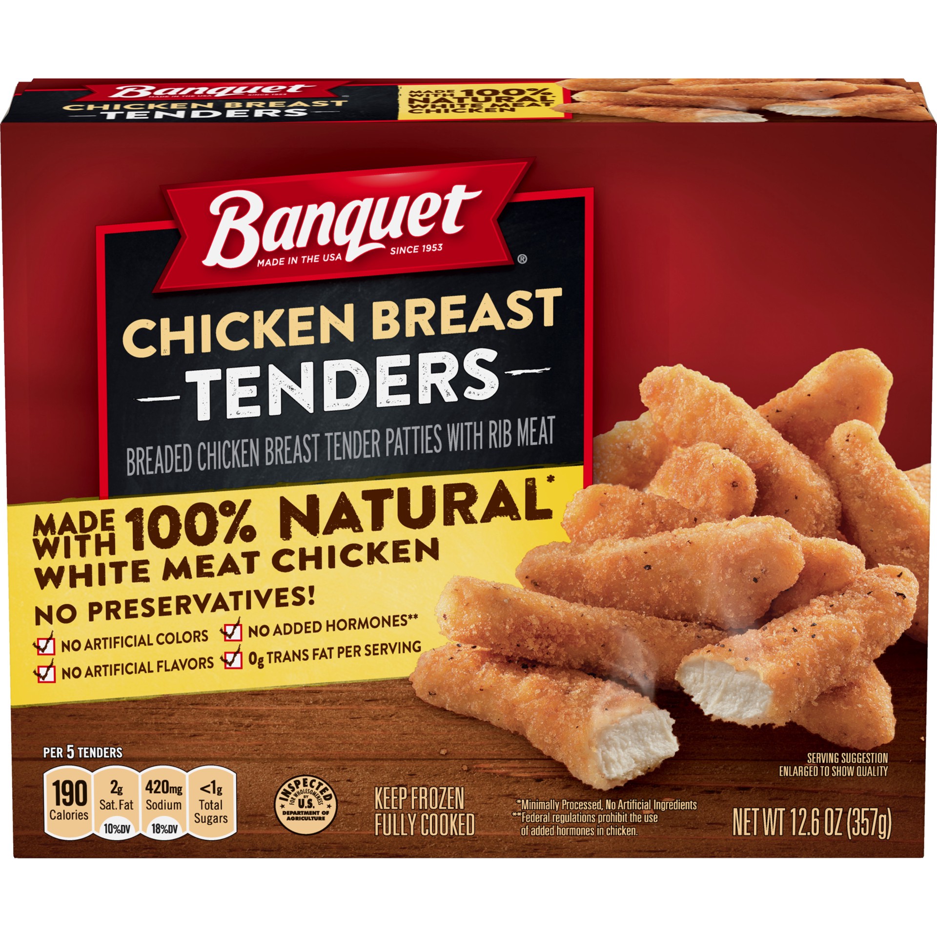 slide 1 of 2, Banquet Chicken Breast Tenders, 12.6 oz