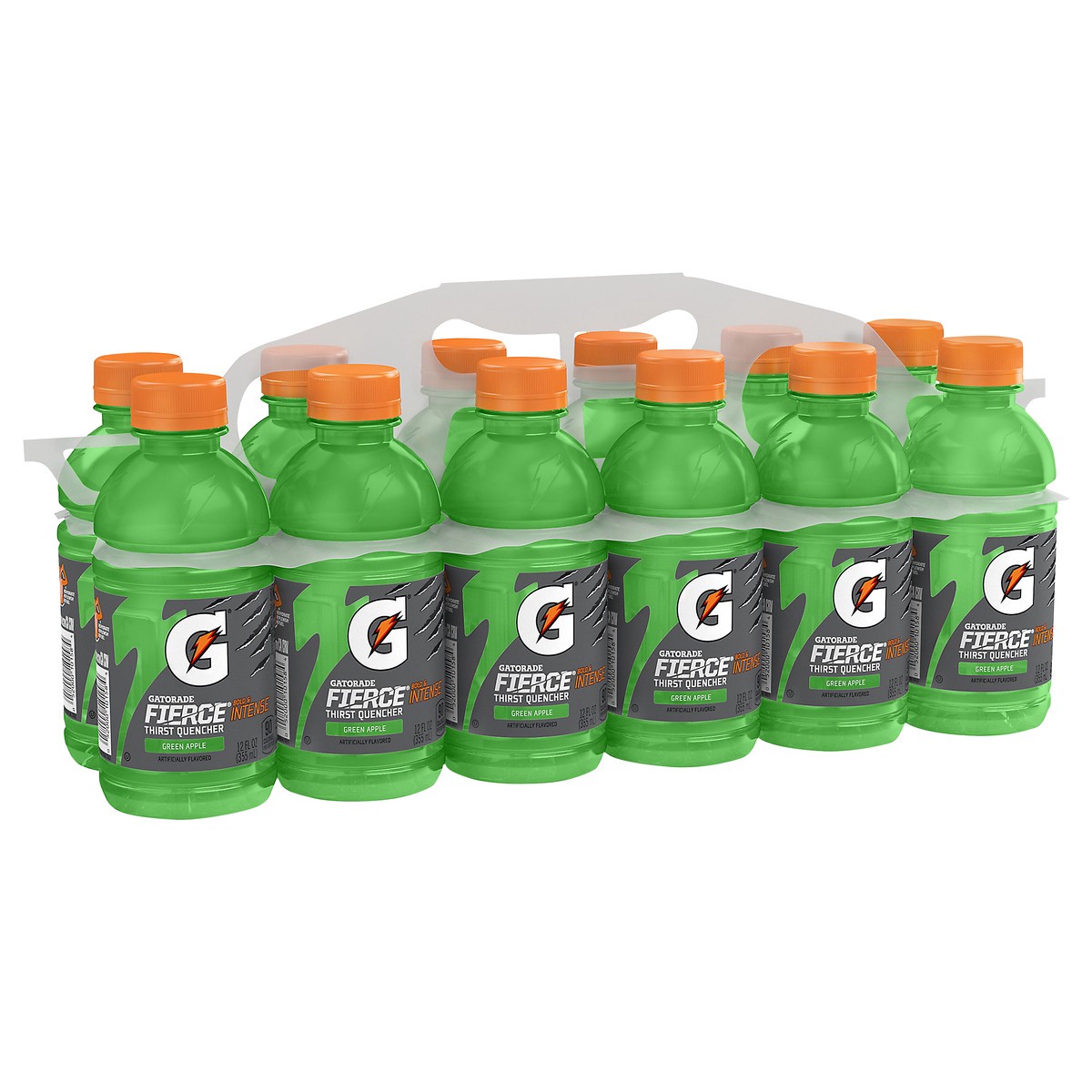 slide 2 of 7, Gatorade Fierce Thirst Quencher Green Apple Artificially Flavored 12 Fl Oz 12 Count Bottles, 12 ct