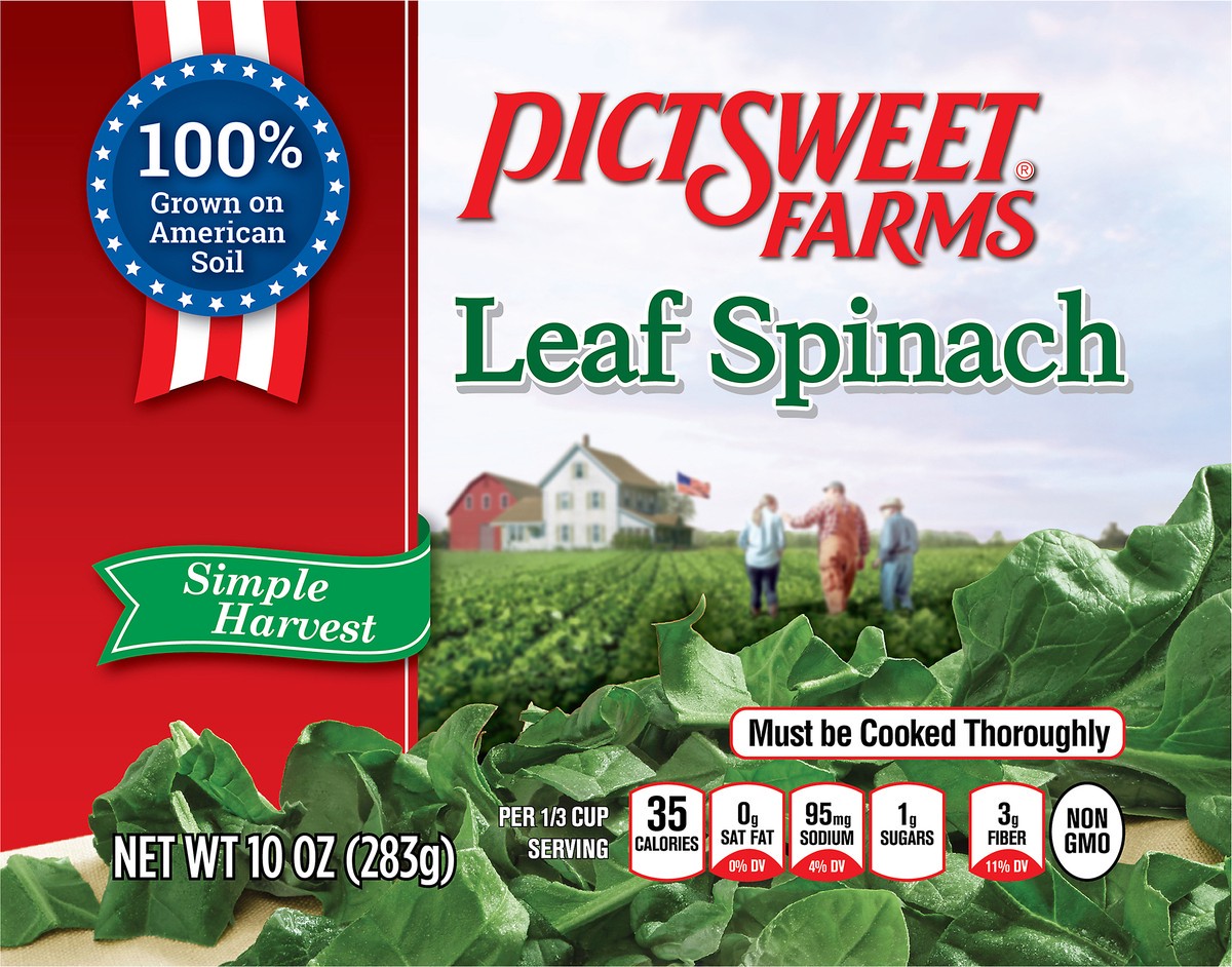 slide 2 of 9, PictSweet Leaf Spinach, 10 oz