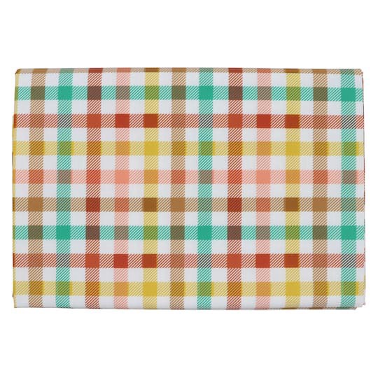 slide 1 of 3, 70" Multicolor Plaid Table Cover By Celebrate It, 70 in