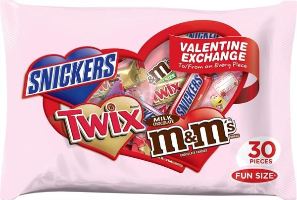 slide 1 of 1, Mars Candies Fun Size Valentine Exchange 25ct, 16.1 oz