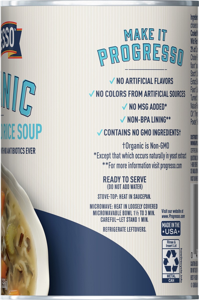 slide 9 of 9, Progresso Organic Chicken & Wild Rice Canned Soup, 14 oz., 14 oz