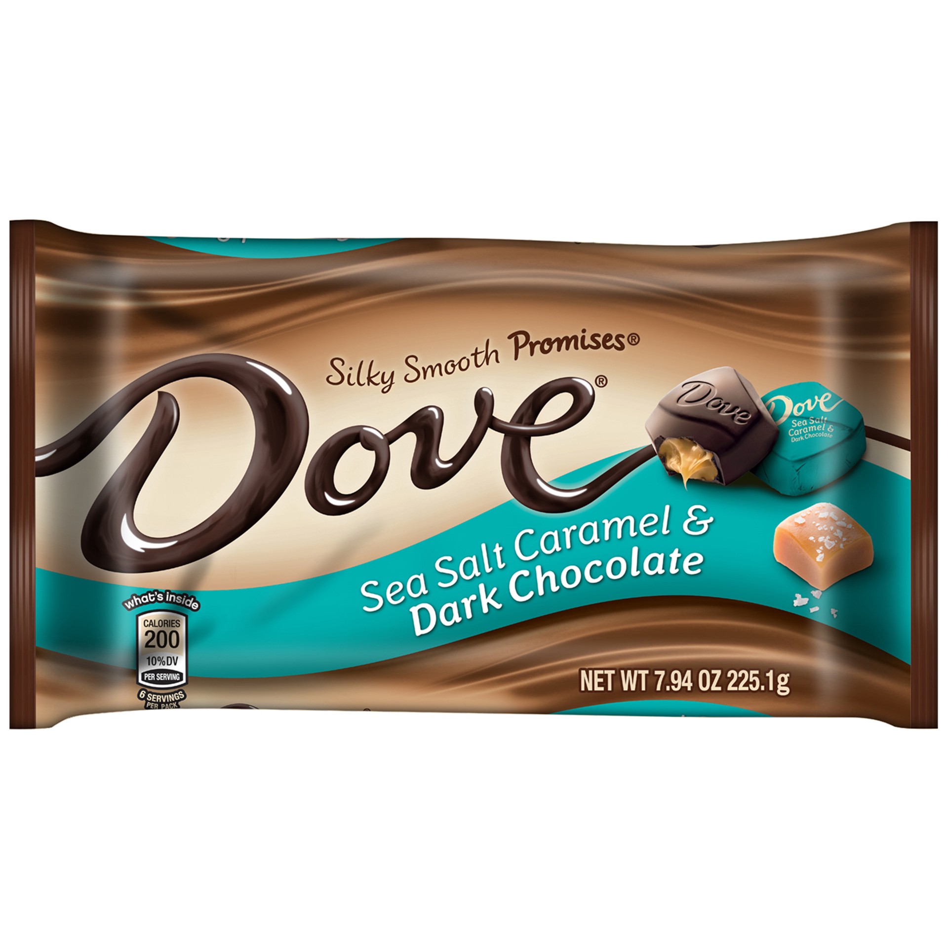 slide 1 of 6, DOVE PROMISES, Dark Chocolate Sea Salt Caramel, 7.94 Oz, 7.94 oz