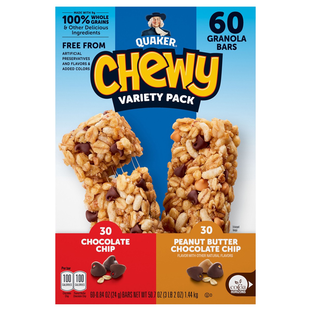 slide 1 of 9, Quaker Chewy Granola Bars Variety 0.84 Oz 60 Count, 60 ct