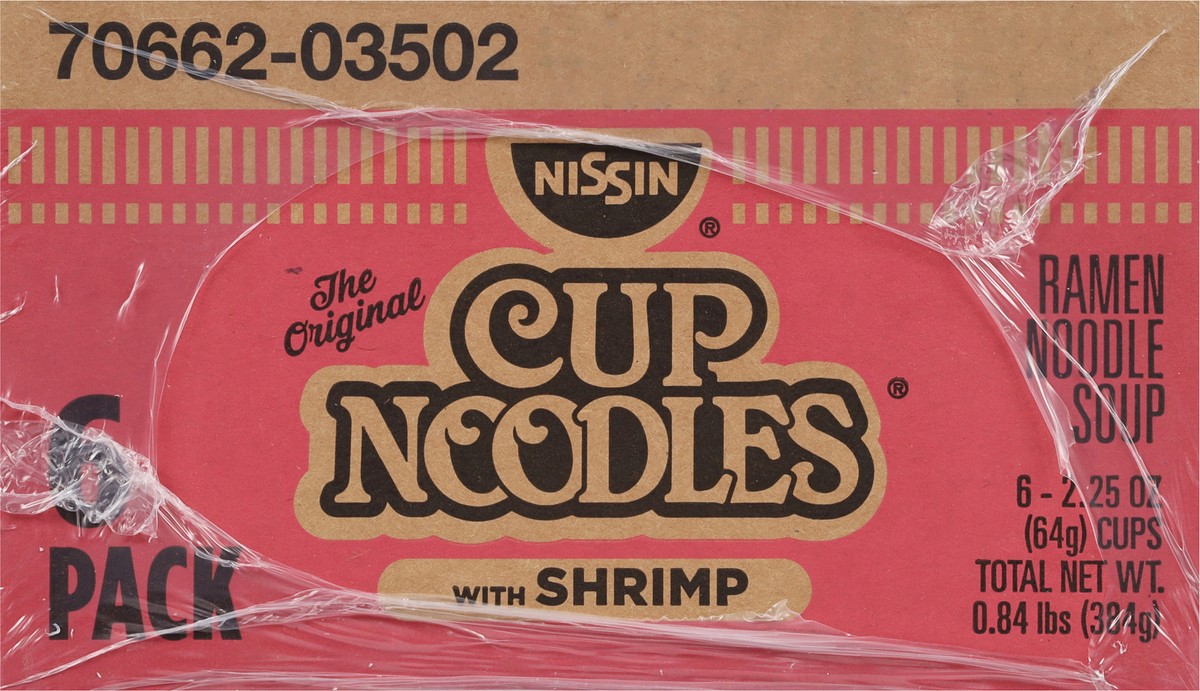 slide 6 of 9, Nissin Ramen Noodle Soup with Shrimp 6 - 2.25 oz Cups, 6 ct