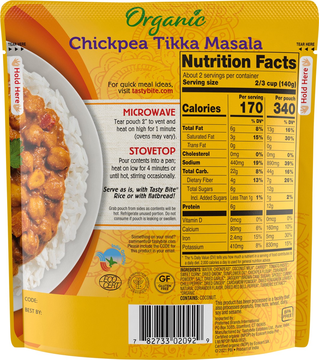 slide 2 of 3, Tasty Bite Chickpea Tikka Masala, 10 oz