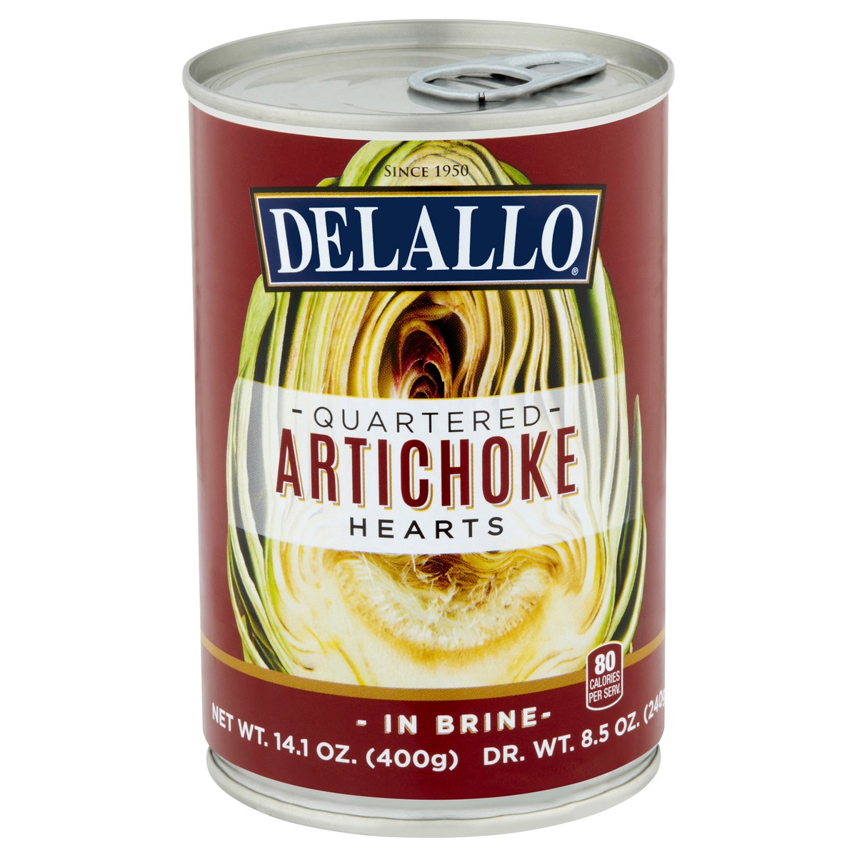 slide 1 of 7, Delallo Artichoke Quarters -Can, 14.1 oz